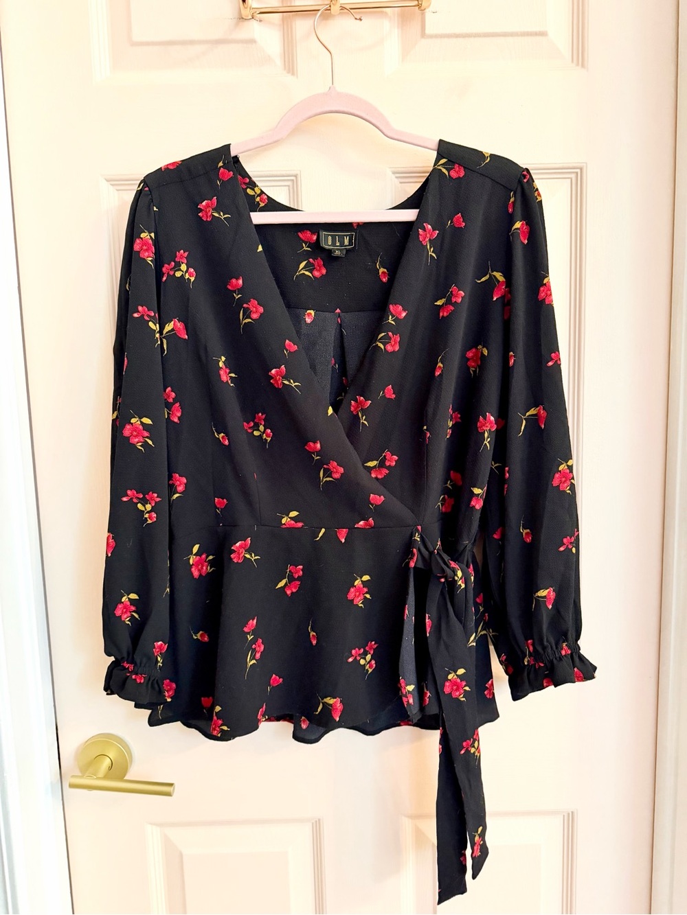 Black floral OLM top